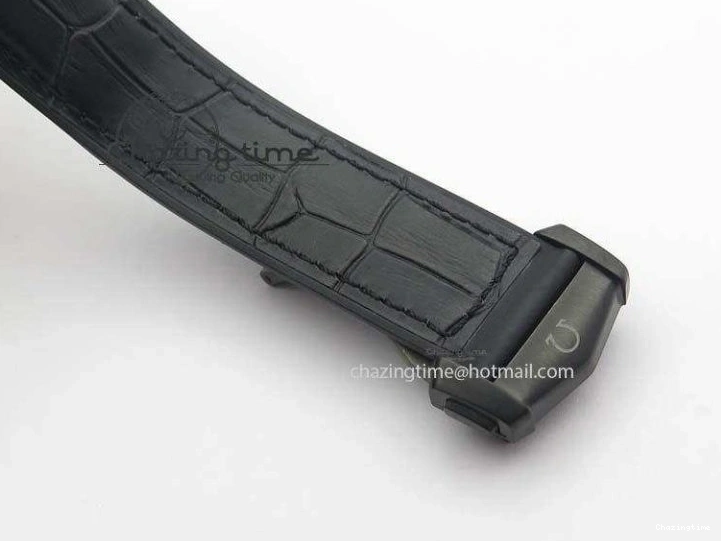 0427 Planet Ocean 45mm GMT DLC RG JHF Best Edition Black Dial On Leather Strap A Soft 8193